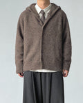 Wollmix Kapuzen Strickjacke Herren – Hooded Cardigan mit Knopfleiste