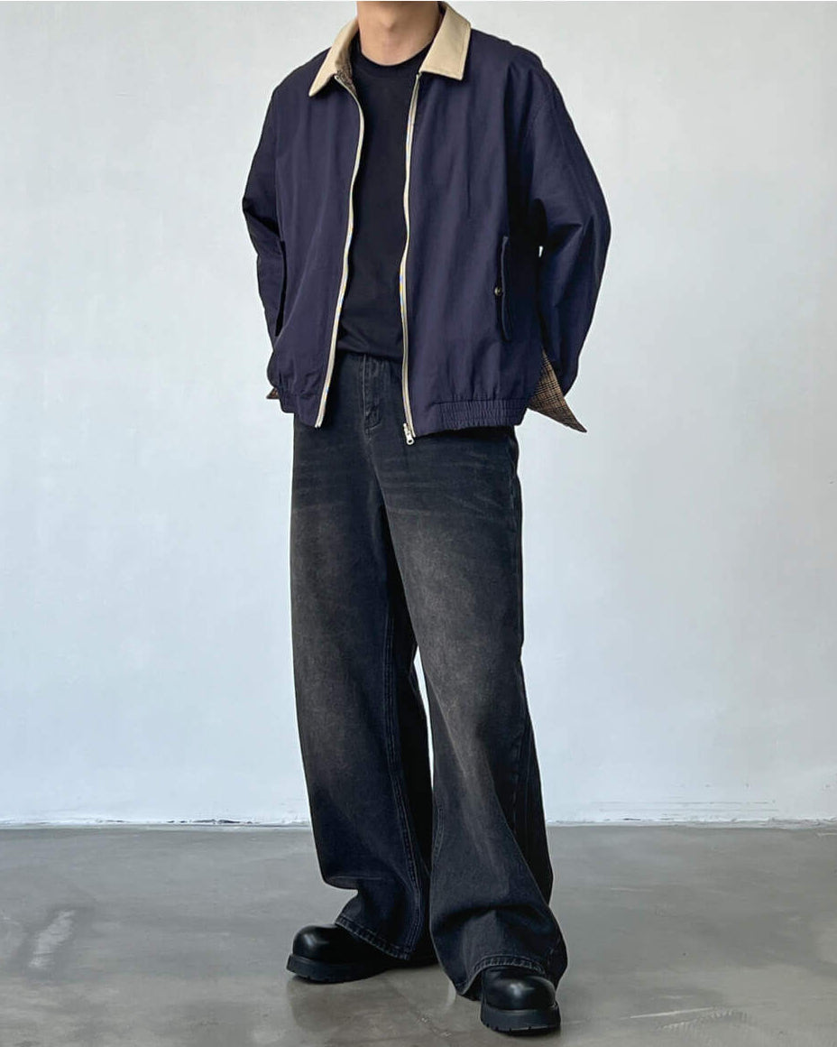 Wide Leg Jeans Herren mit Mid-Rise – Straight Cut Denim