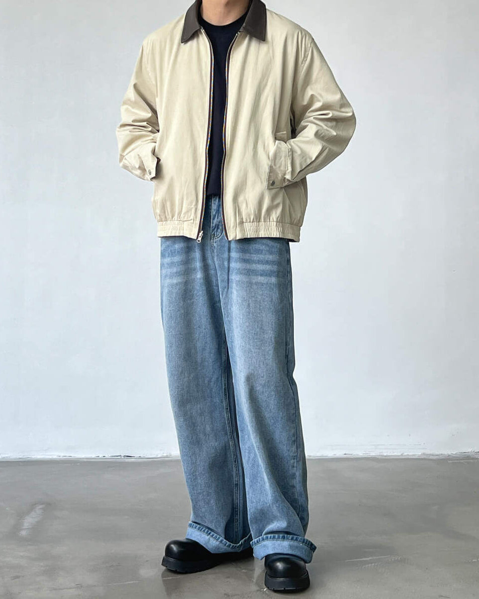 Wide Leg Jeans Herren mit Mid-Rise – Straight Cut Denim