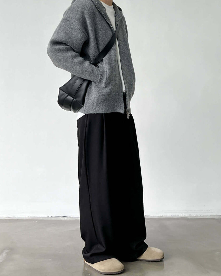Doppelte Bundfaltenhose Herren – Wide-Leg Tailored Trousers
