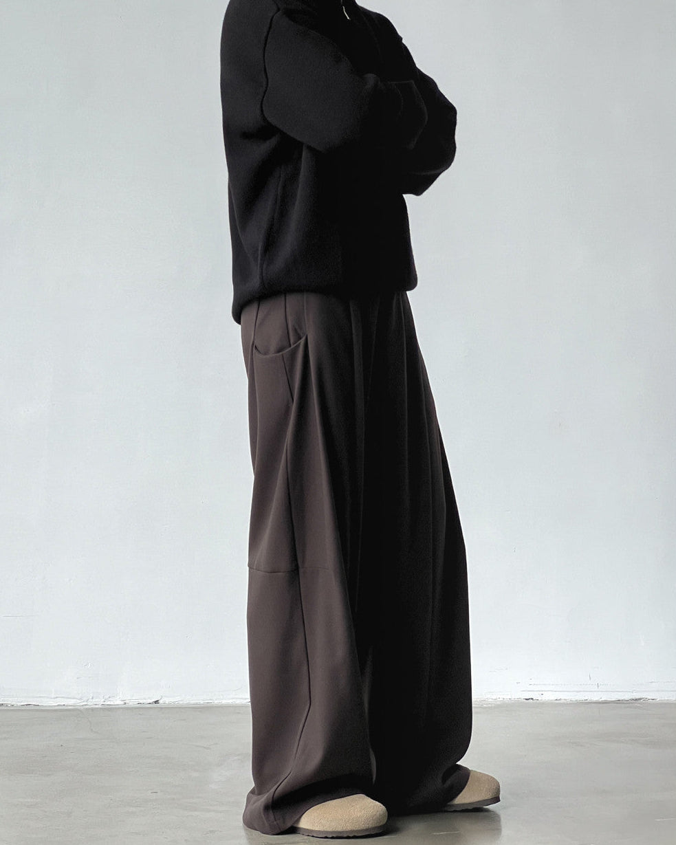 Wide-Leg Wollhose Herren mit Bundfalten – Wollmix Pleated Trousers