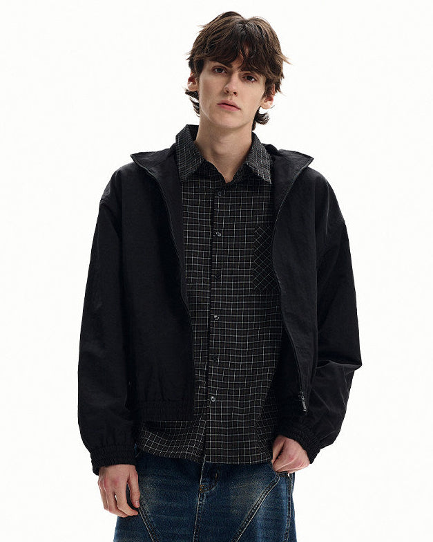 Windbreaker Nylon Jacke Herren – Übergangsjacke mit Zip