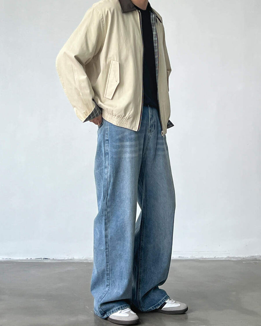 Wide Leg Jeans Herren mit Mid-Rise – Straight Cut Denim