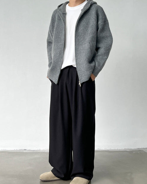 Doppelte Bundfaltenhose Herren – Wide-Leg Tailored Trousers