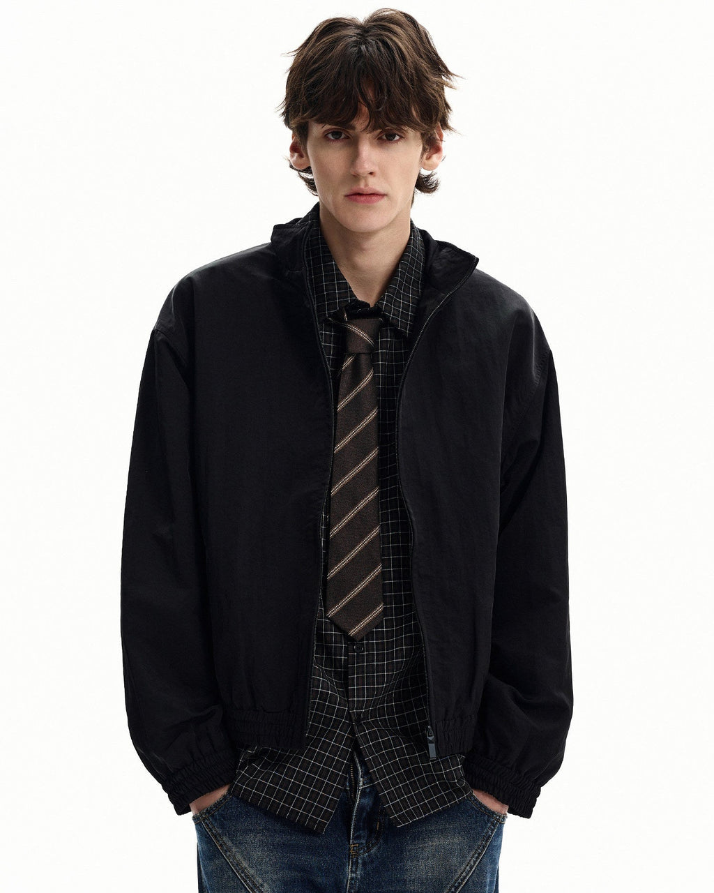 Windbreaker Nylon Jacke Herren – Übergangsjacke mit Zip