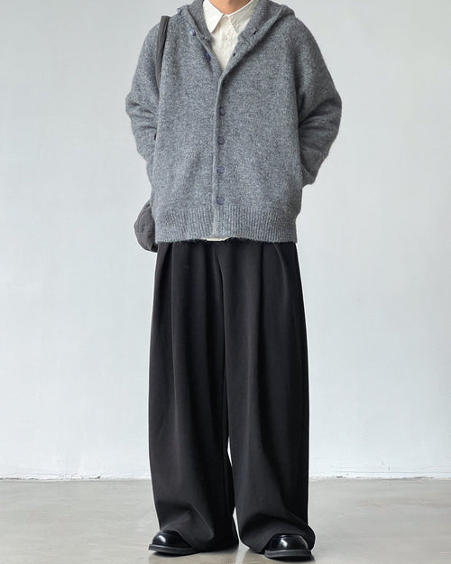 Bundfaltenhose Herren Wide-Leg – Wool Blend Pleated Trousers