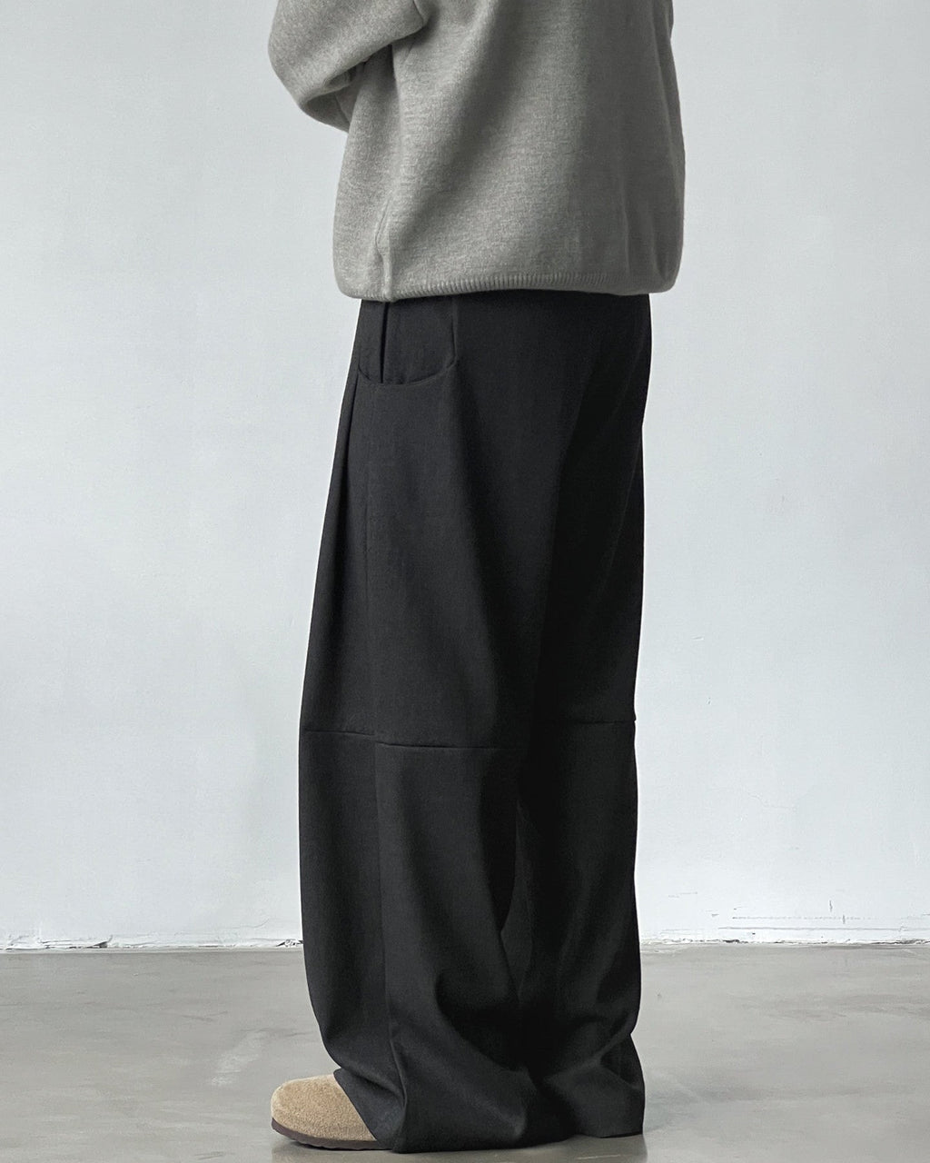 Wide-Leg Wollhose Herren mit Bundfalten – Wollmix Pleated Trousers