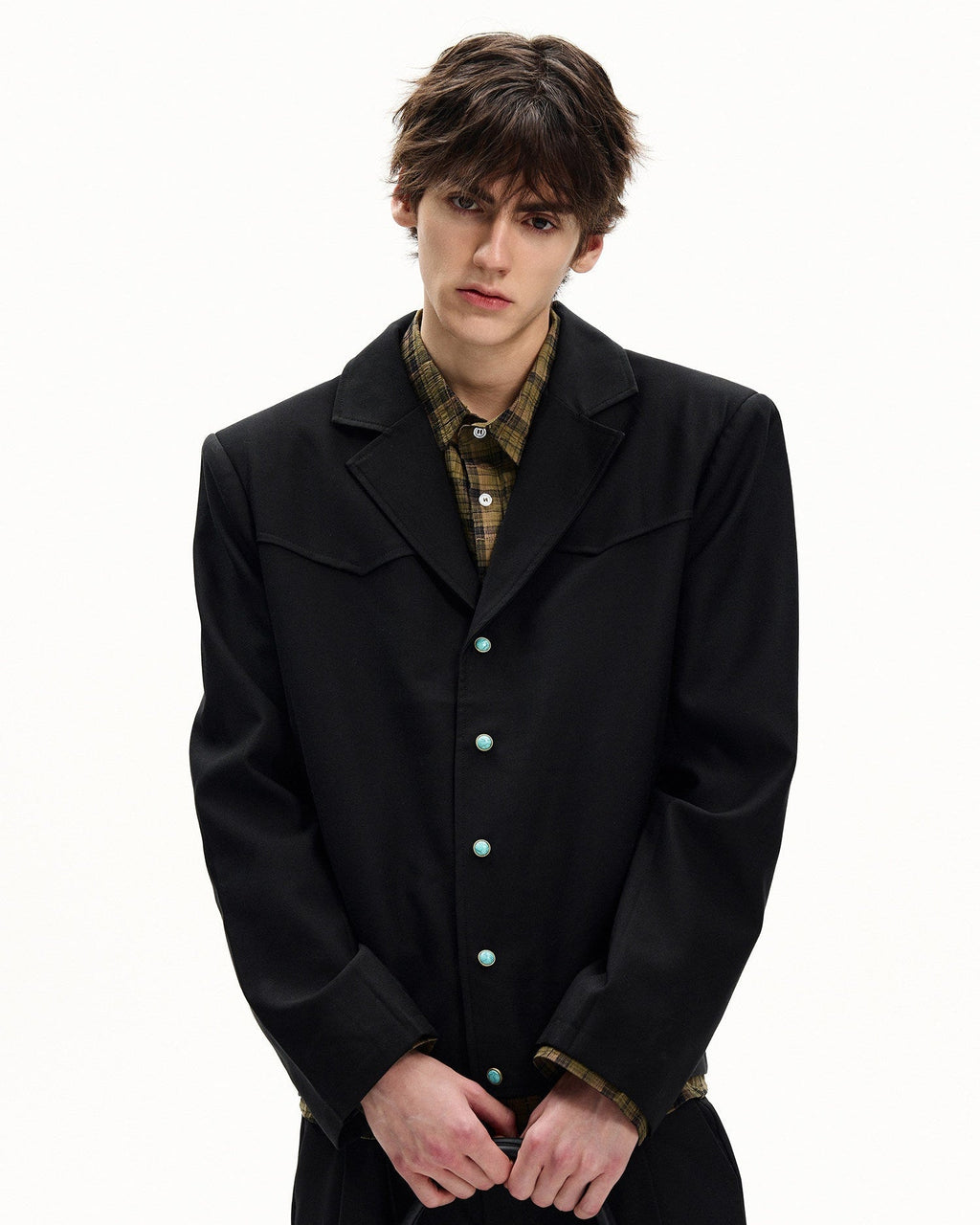 Wool Twill Jacke Herren – Strukturierte Casual Jacke mit Knopfleiste