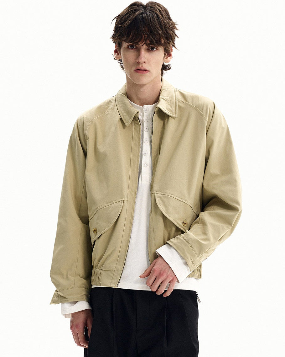 Zip Front Übergangsjacke Herren – Minimalistische Jacke mit Snap-Taschen