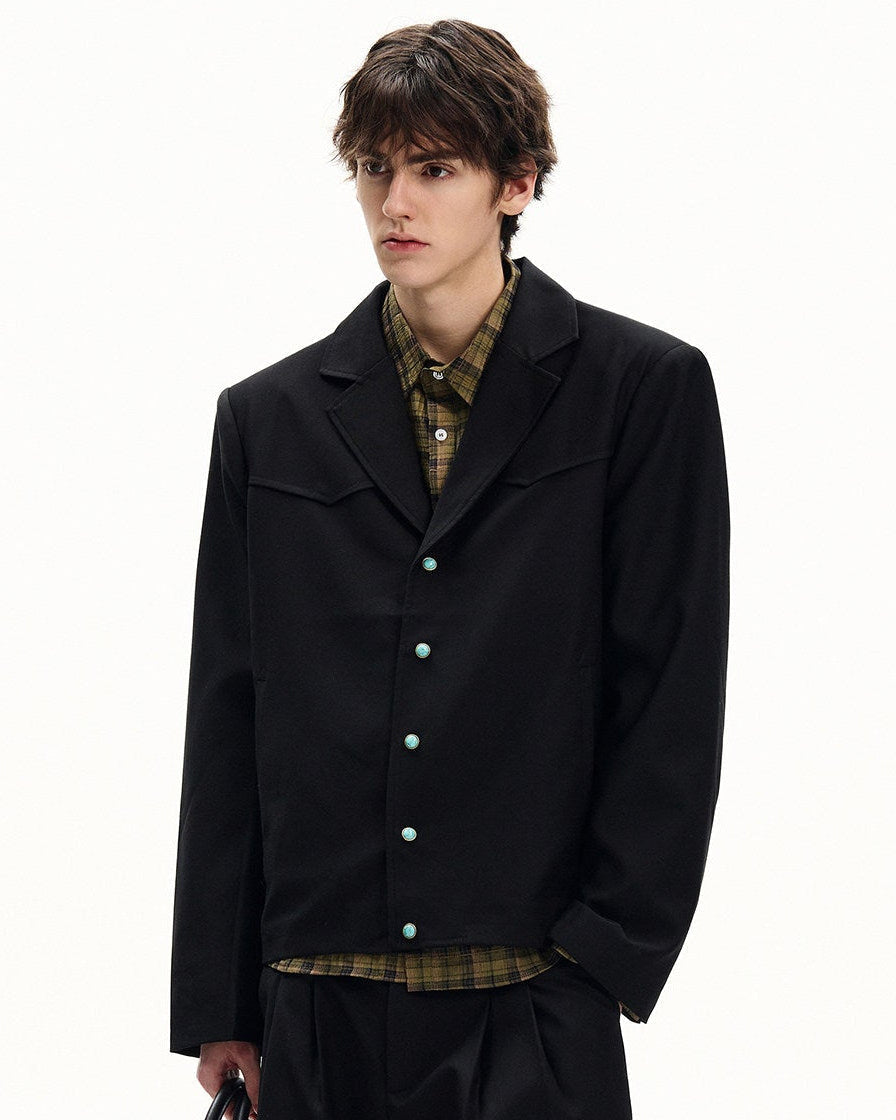 Wool Twill Jacke Herren – Strukturierte Casual Jacke mit Knopfleiste