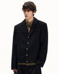 Wool Twill Jacke Herren – Strukturierte Casual Jacke mit Knopfleiste