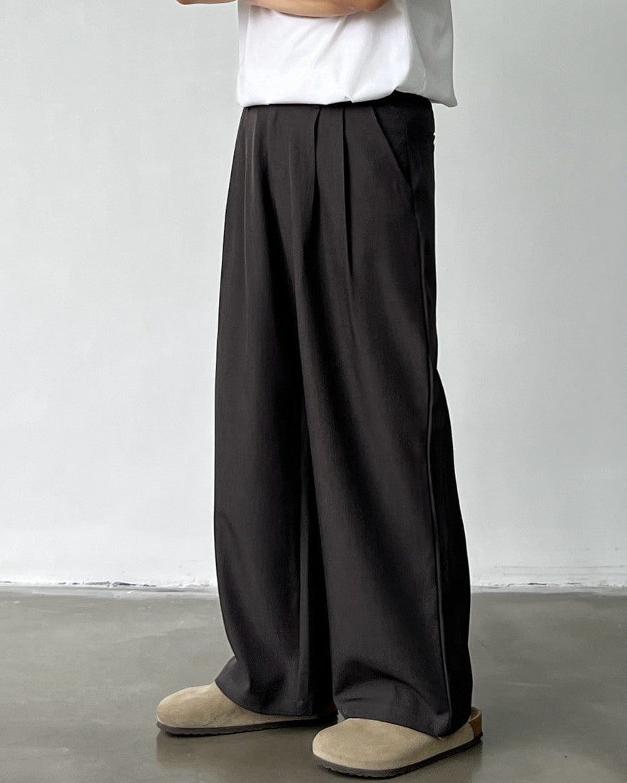 Doppelte Bundfaltenhose Herren – Wide-Leg Tailored Trousers