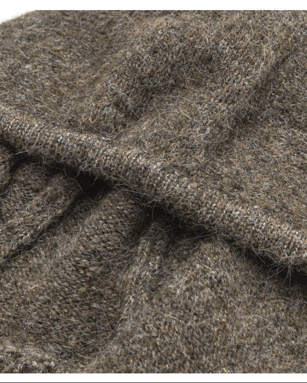 Wollmix Strickjacke Herren mit Stehkragen – Cardigan mit Knopfleiste