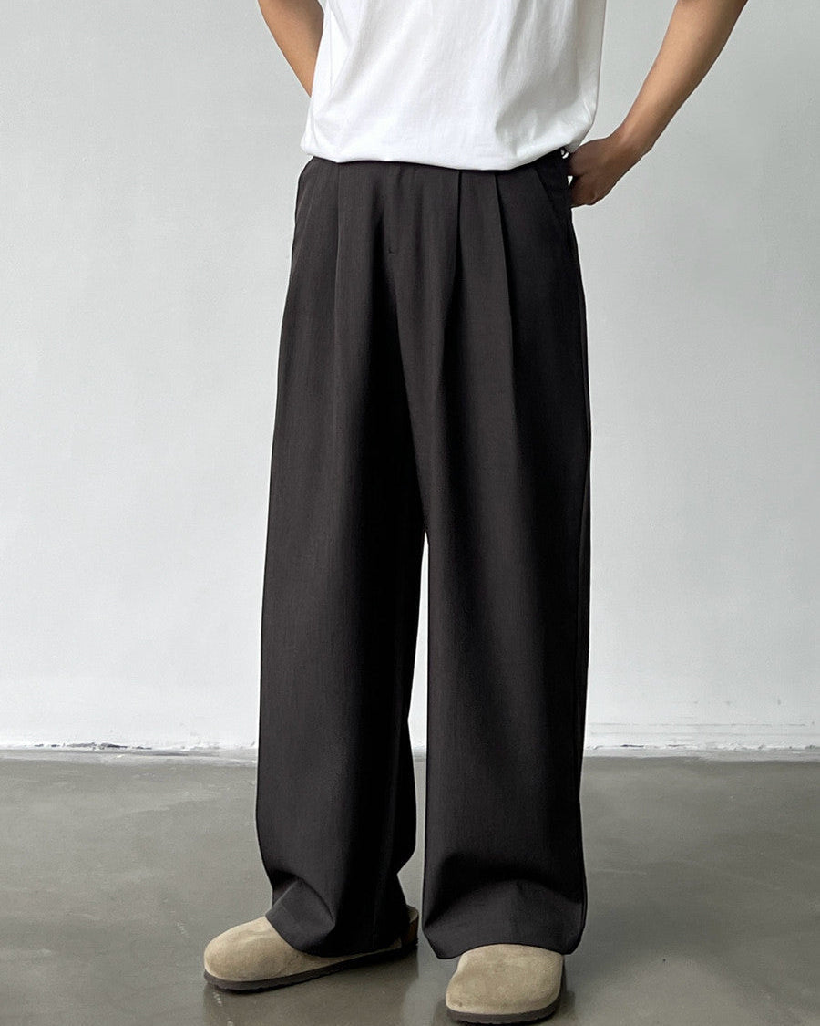 Doppelte Bundfaltenhose Herren – Wide-Leg Tailored Trousers