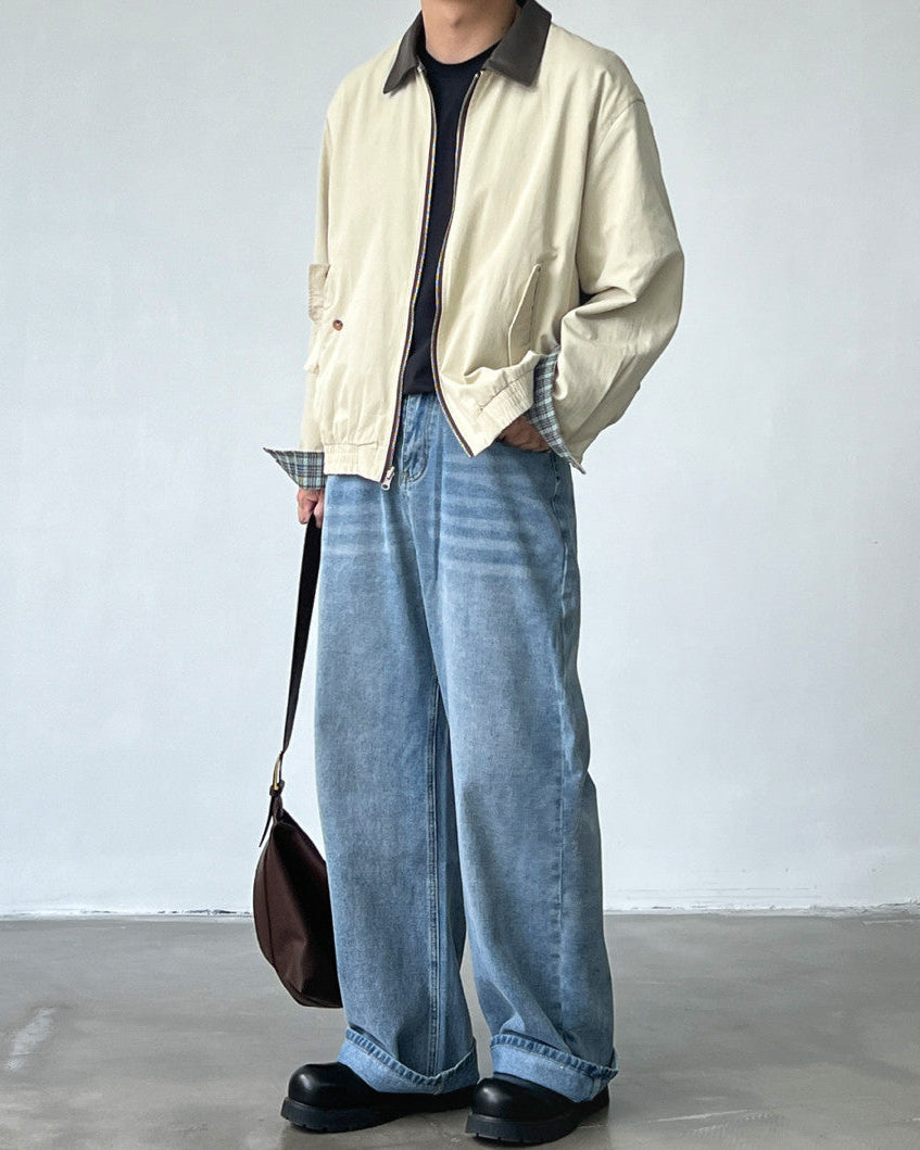 Wide Leg Jeans Herren mit Mid-Rise – Straight Cut Denim