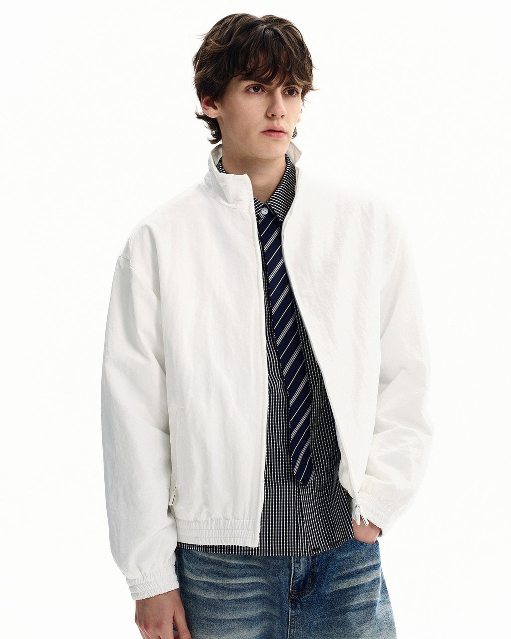 Windbreaker Nylon Jacke Herren – Übergangsjacke mit Zip