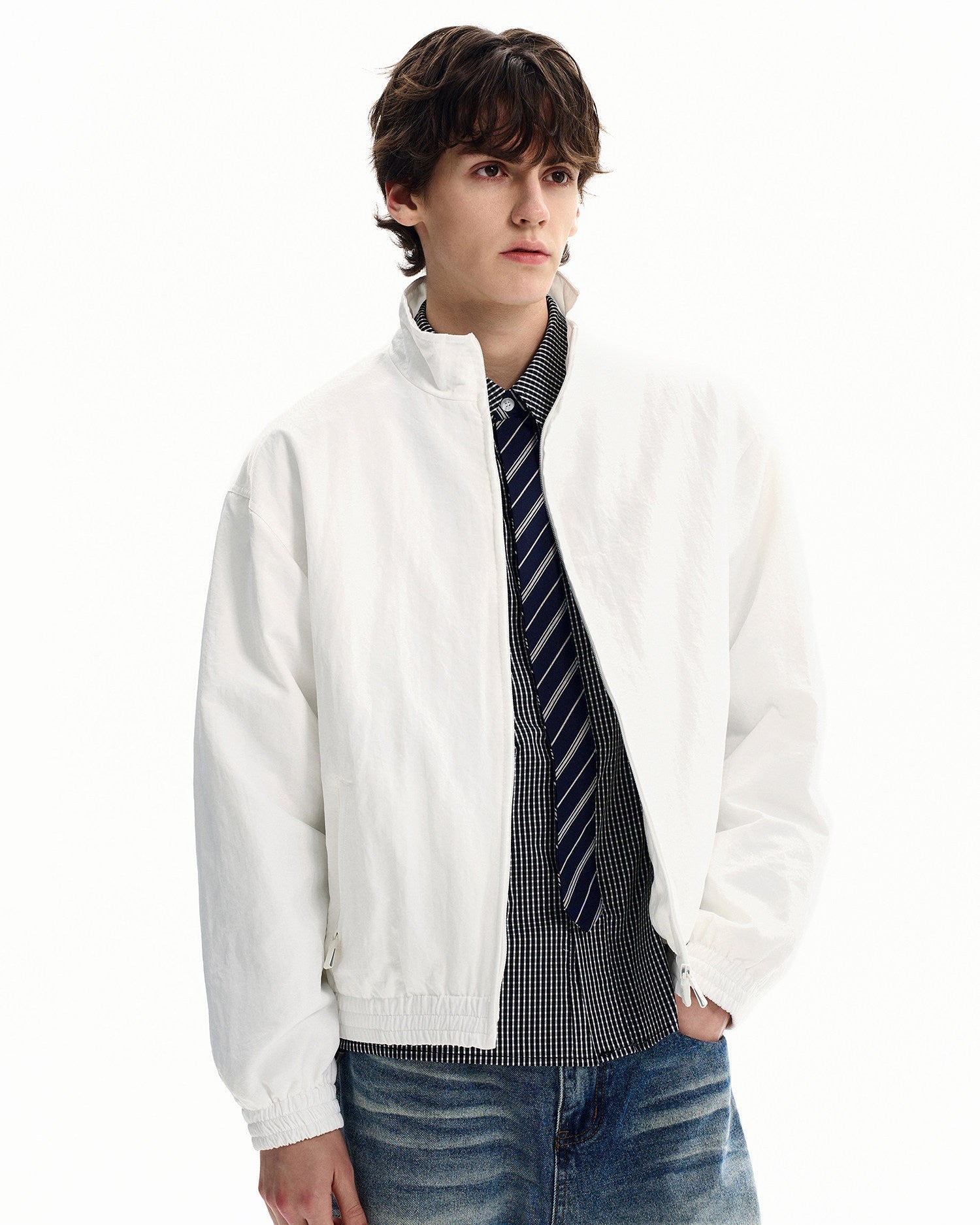 Windbreaker Nylon Jacke Herren – Übergangsjacke mit Zip