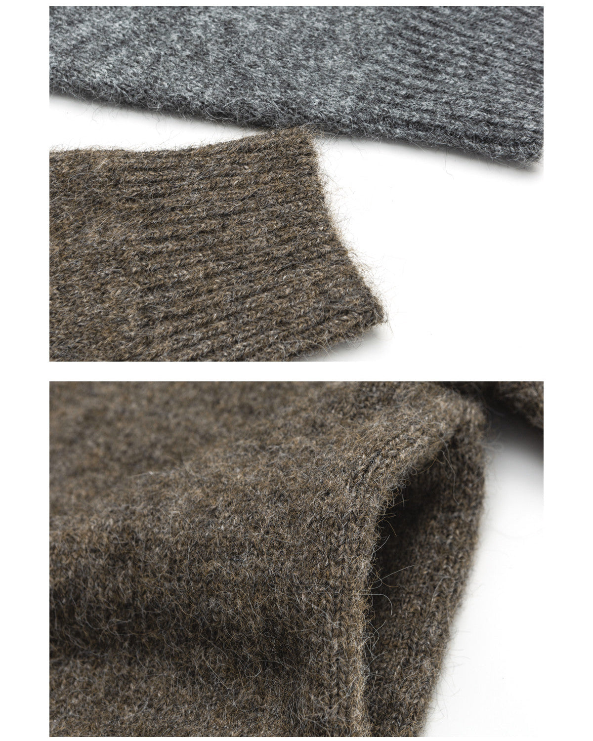 Wollmix Strickjacke Herren mit Stehkragen – Cardigan mit Knopfleiste