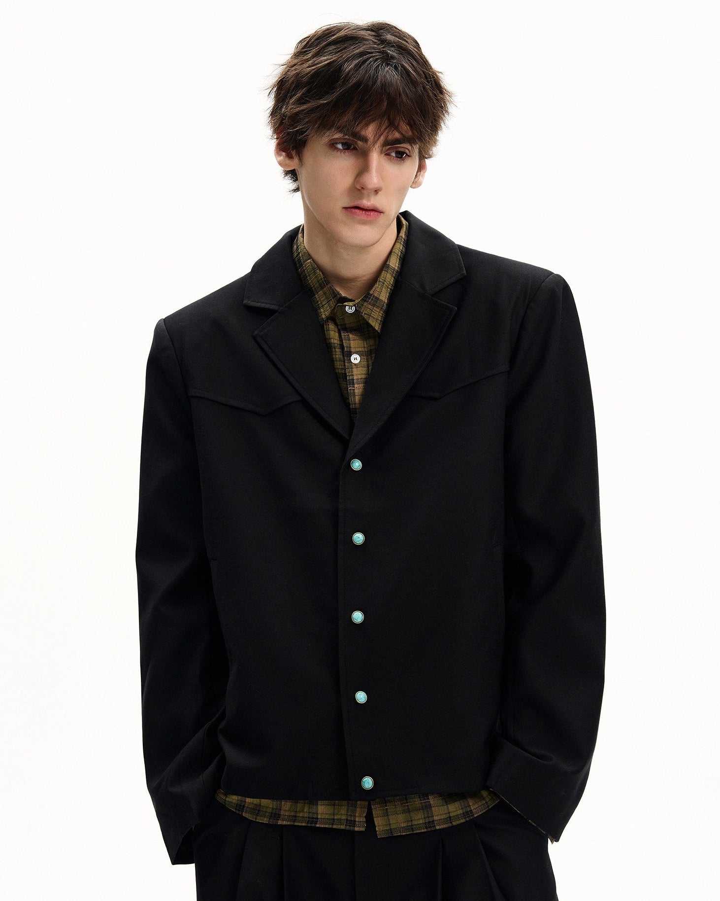 Wool Twill Jacke Herren – Strukturierte Casual Jacke mit Knopfleiste