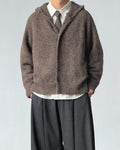 Wollmix Strickjacke Herren mit Stehkragen – Cardigan mit Knopfleiste