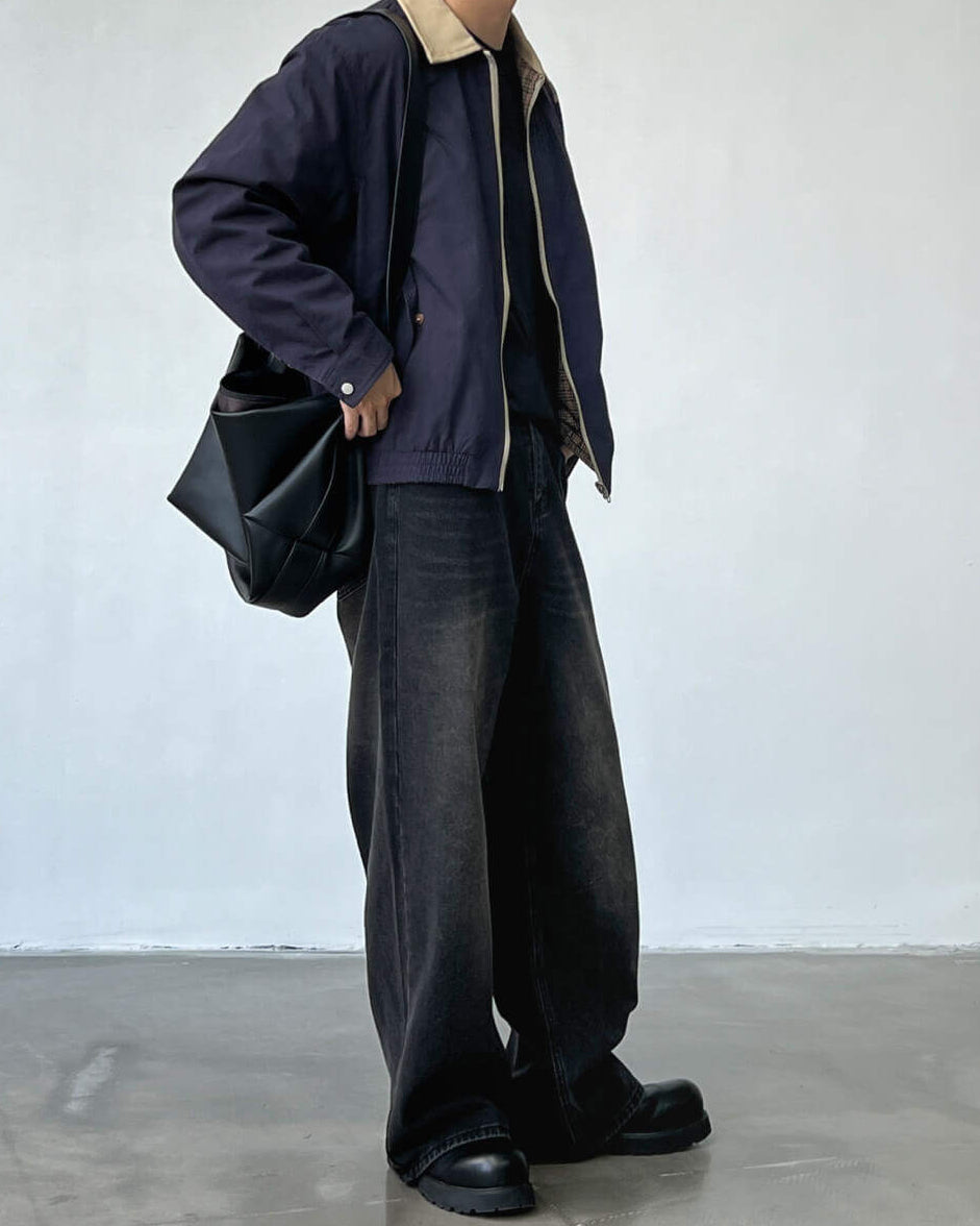 Wide Leg Jeans Herren mit Mid-Rise – Straight Cut Denim