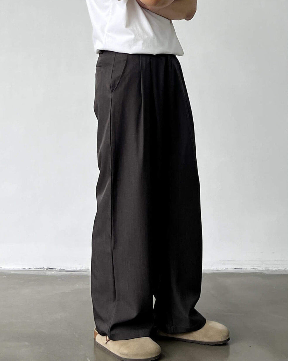 Doppelte Bundfaltenhose Herren – Wide-Leg Tailored Trousers