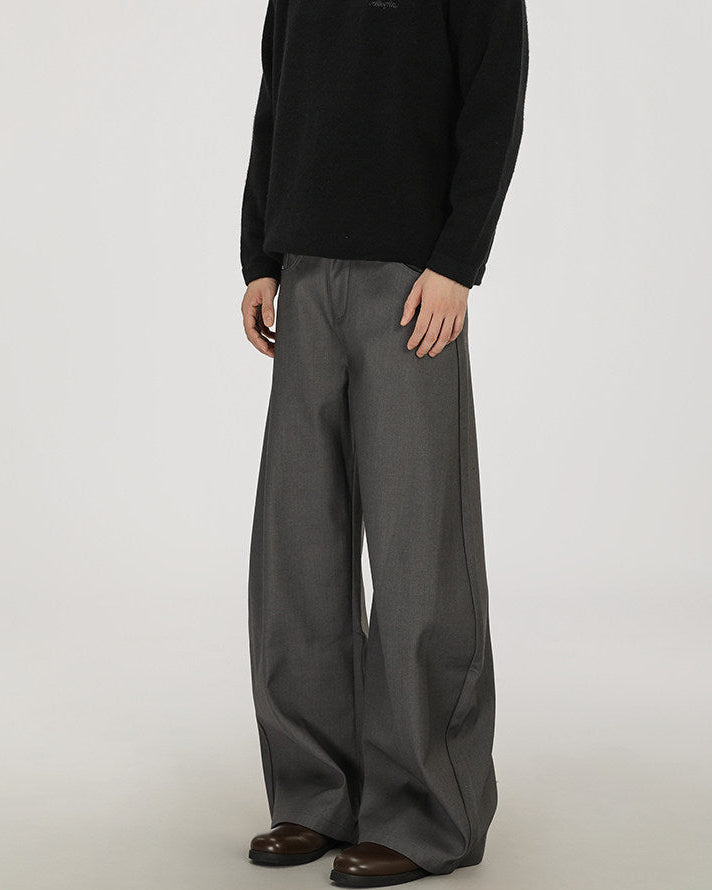 Wide-Leg Hose Herren mit Karomuster – Wollmix-Optik Tailored Trousers
