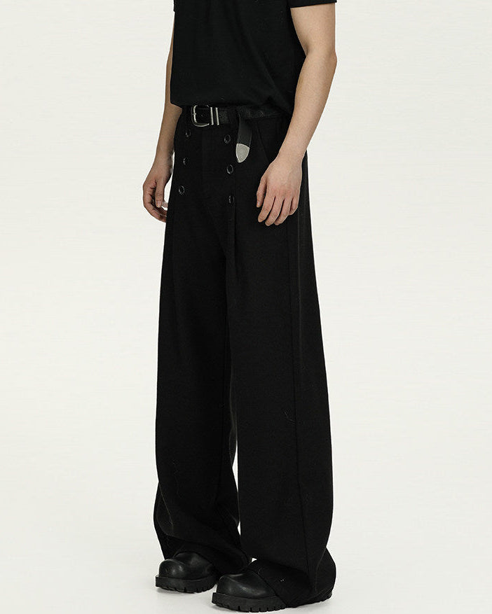 Wide-Leg Hose Herren in Wolloptik – Tailored Trousers mit weichem Fall