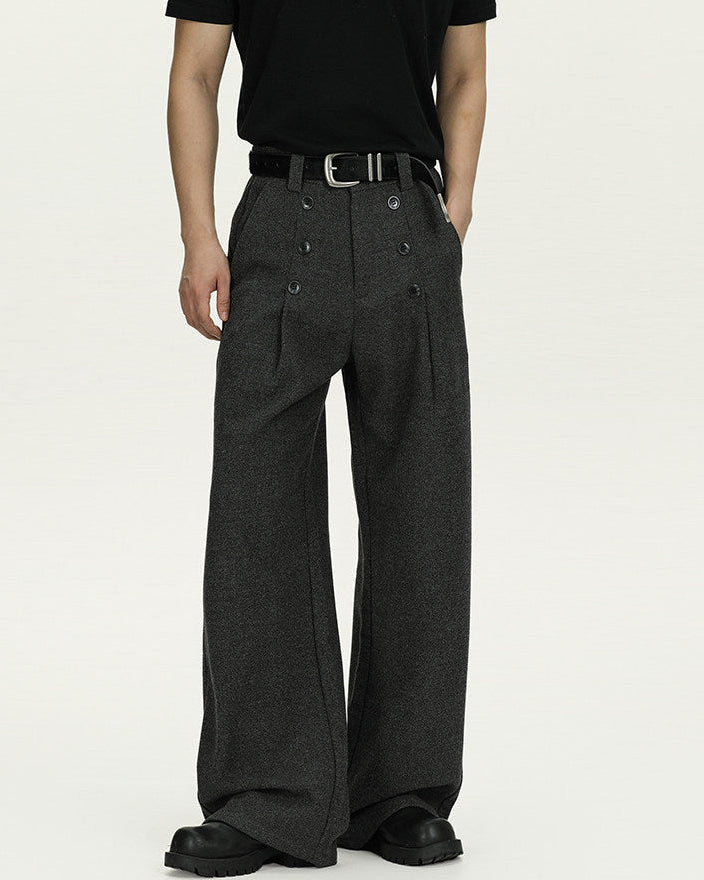 Wide-Leg Hose Herren in Wolloptik – Tailored Trousers mit weichem Fall