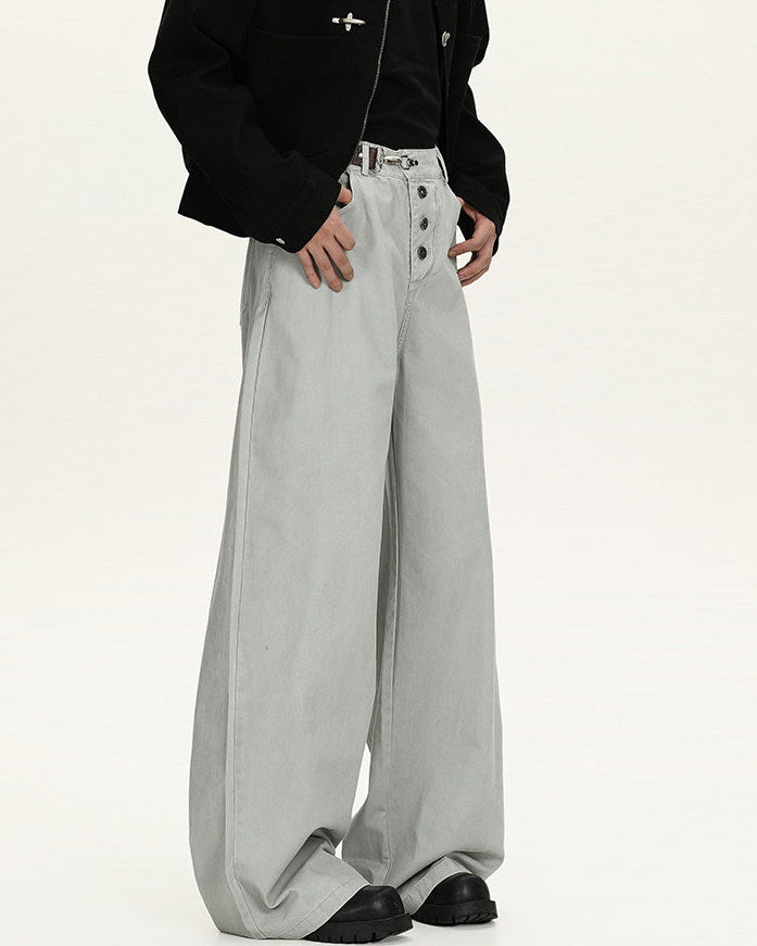 Wide-Leg Jeans Herren aus Washed Cotton – Relaxed Fit Denim
