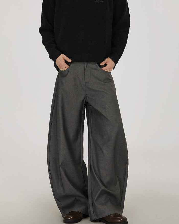 Wide-Leg Hose Herren mit Karomuster – Wollmix-Optik Tailored Trousers