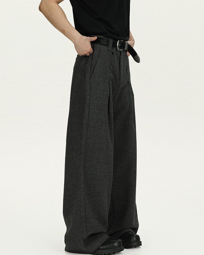 Wide-Leg Hose Herren in Wolloptik – Tailored Trousers mit weichem Fall