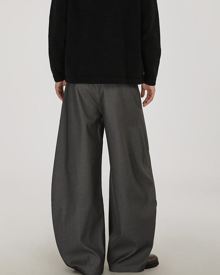 Wide-Leg Hose Herren mit Karomuster – Wollmix-Optik Tailored Trousers