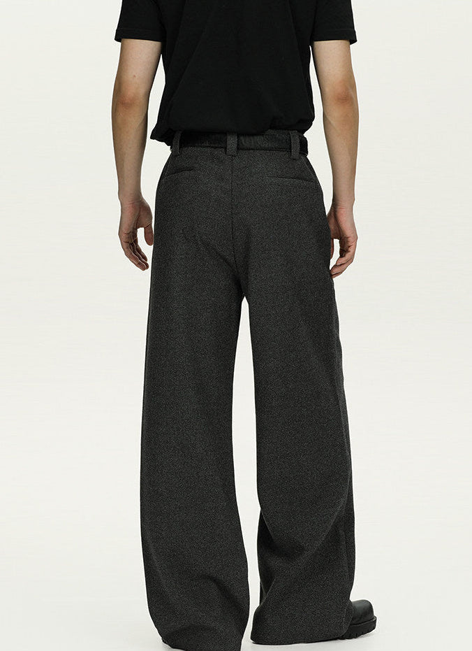 Wide-Leg Hose Herren in Wolloptik – Tailored Trousers mit weichem Fall