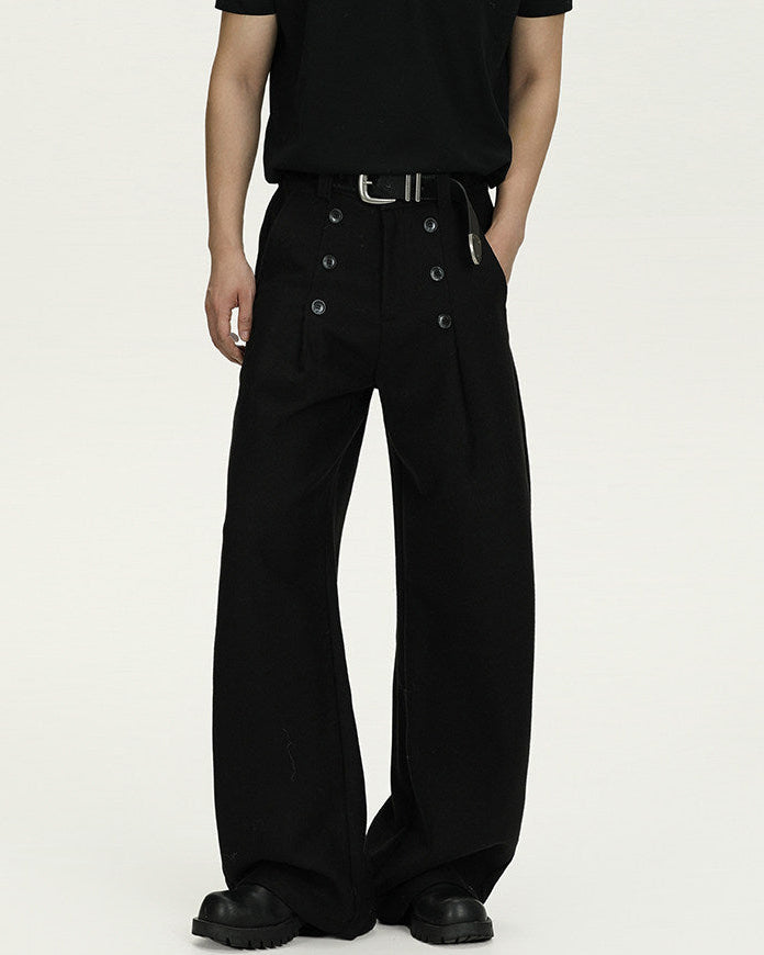 Wide-Leg Hose Herren in Wolloptik – Tailored Trousers mit weichem Fall
