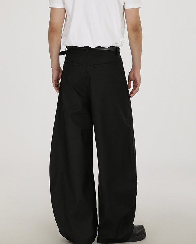 Wide-Leg Hose Herren mit Karomuster – Wollmix-Optik Tailored Trousers