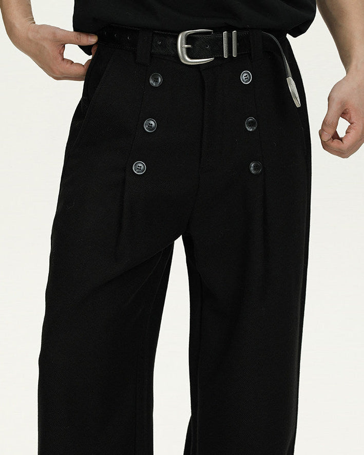 Wide-Leg Hose Herren in Wolloptik – Tailored Trousers mit weichem Fall