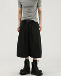 Cropped Hose Herren mit Bundfalten – Wide-Leg Capri Pleated Trousers