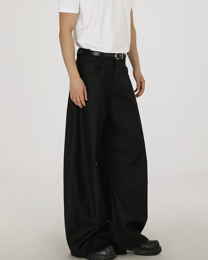 Wide-Leg Hose Herren mit Karomuster – Wollmix-Optik Tailored Trousers