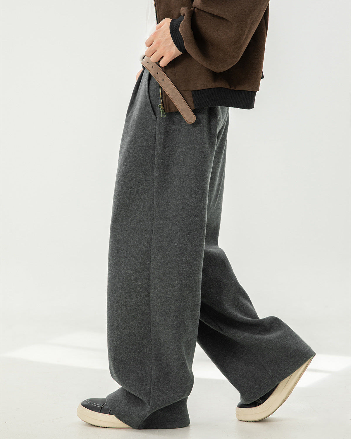 Wide-Leg Hose Herren mit Tunnelzug – Wollmix Relaxed Fit