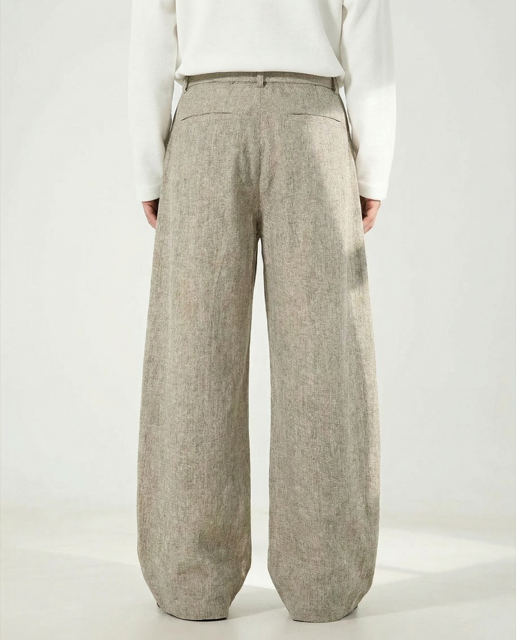 Wide-Leg Wollhose Herren mit Gürtel – Wollmix Tailored Trousers