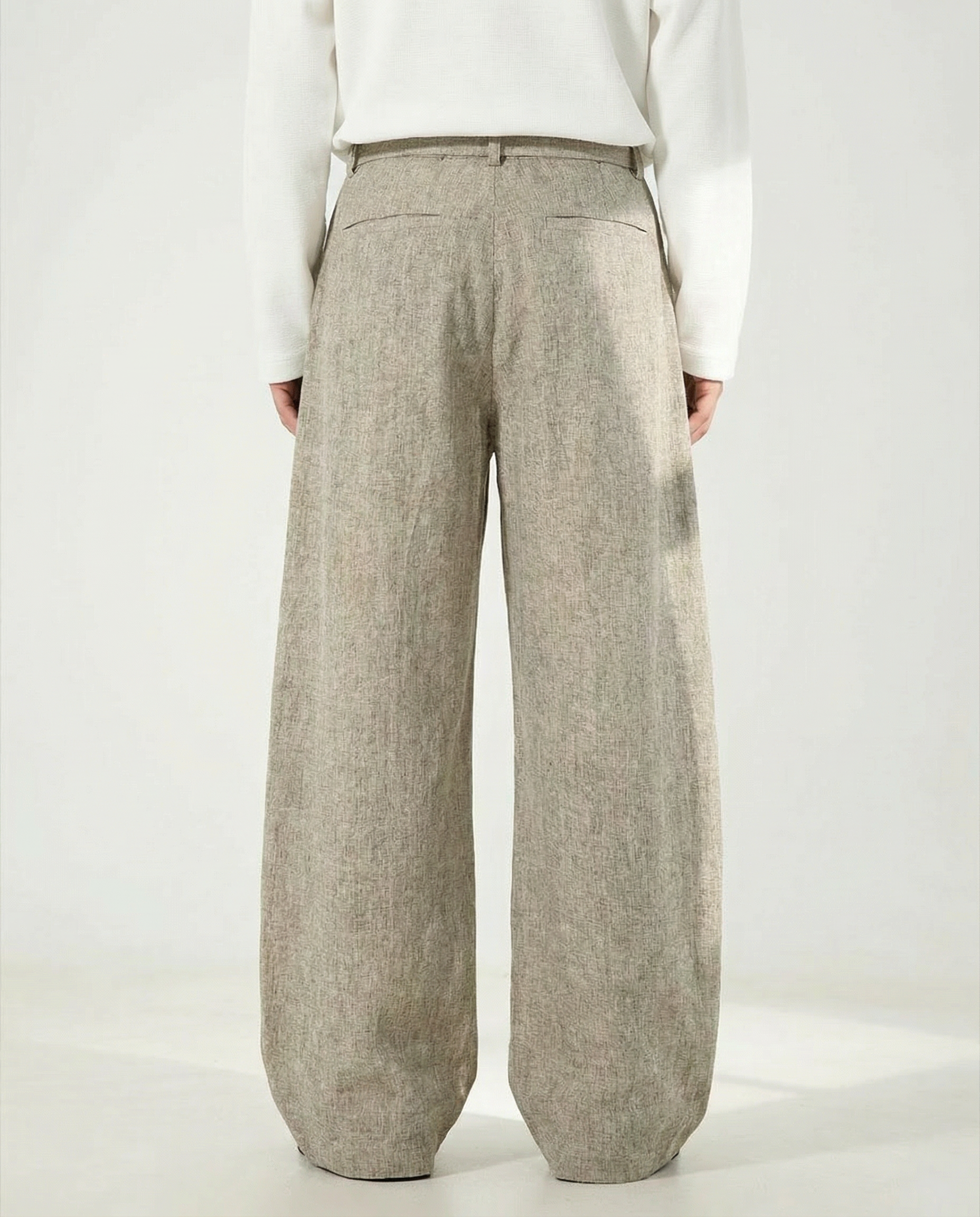 Wide-Leg Wollhose Herren mit Gürtel – Wollmix Tailored Trousers