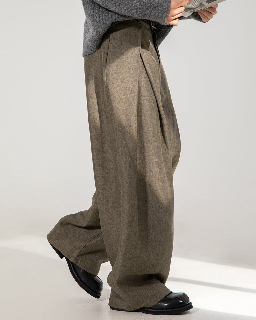 Wide-Leg Hose Herren mit Bundfalten – Plissierte Tailored Hose