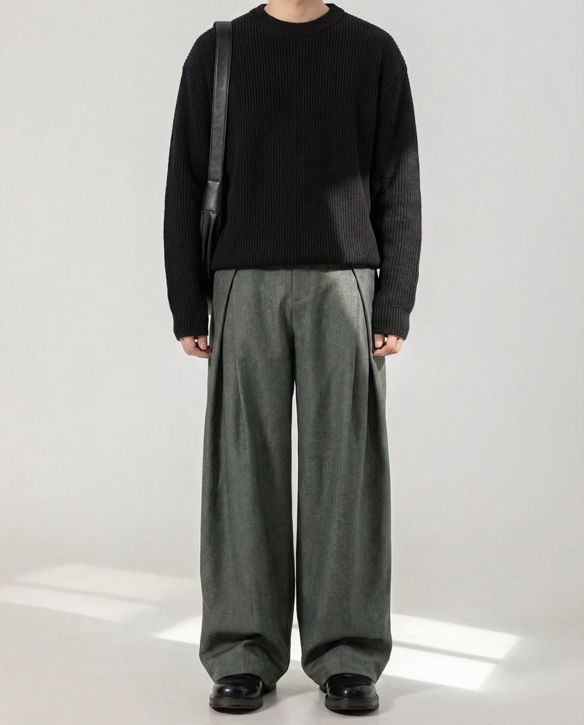 Wide-Leg Hose Herren mit Bundfalten – Plissierte Tailored Hose