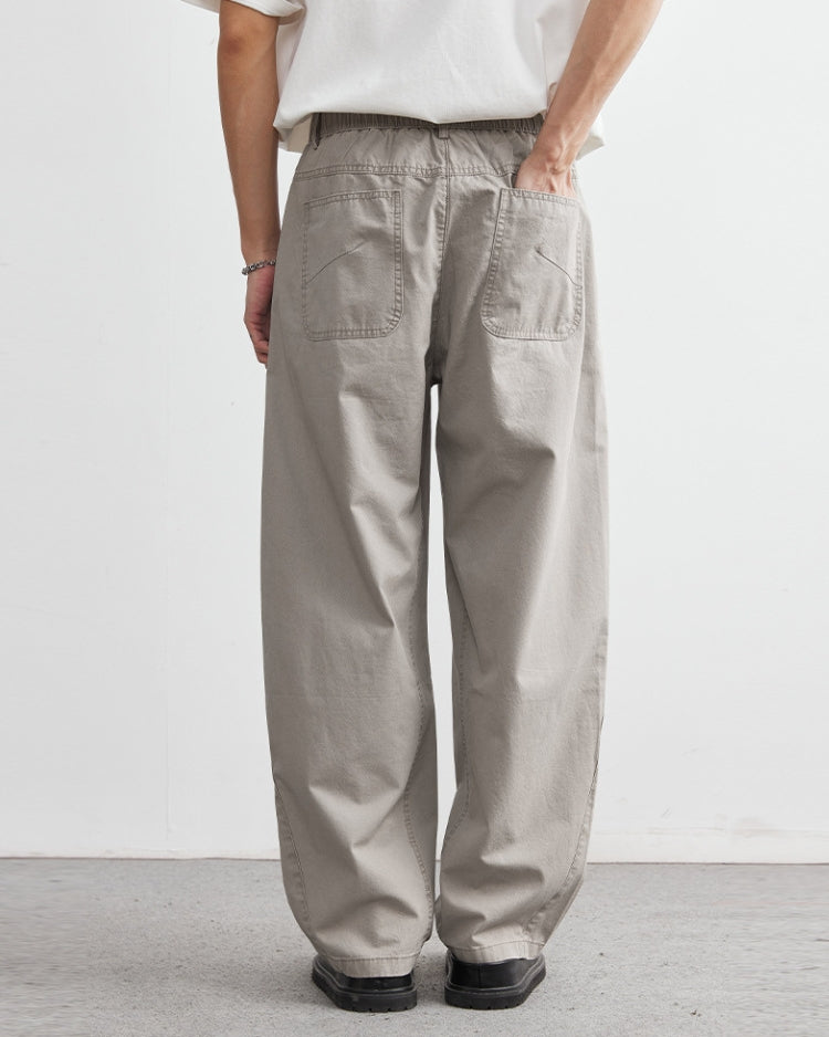 Hose mit Elastikbund Herren Wide-Leg – Baumwoll-Tencel Trousers im Jeans-Look