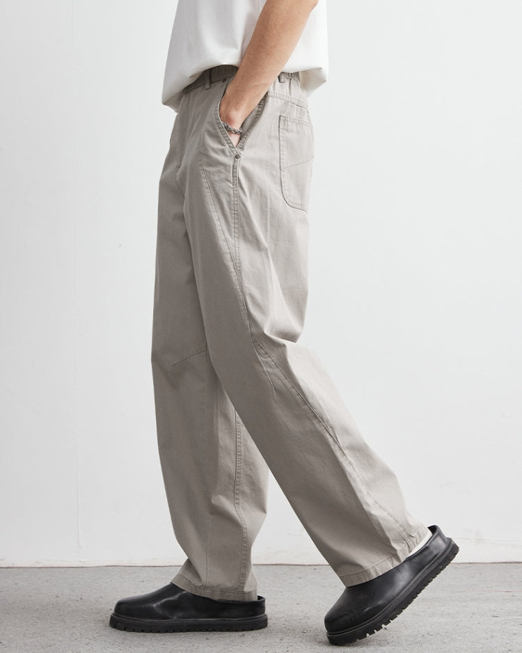 Hose mit Elastikbund Herren Wide-Leg – Baumwoll-Tencel Trousers im Jeans-Look