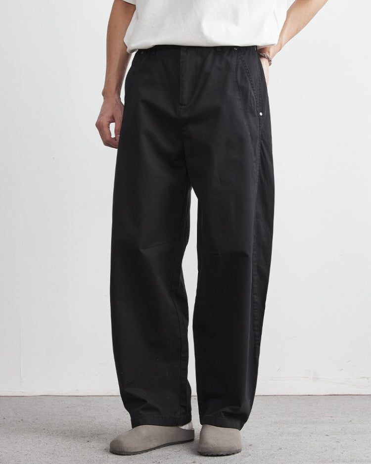 Hose mit Elastikbund Herren Wide-Leg – Baumwoll-Tencel Trousers im Jeans-Look