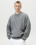 Oversized Cable Knit Pullover Herren – Crewneck Strickpullover Wollmix