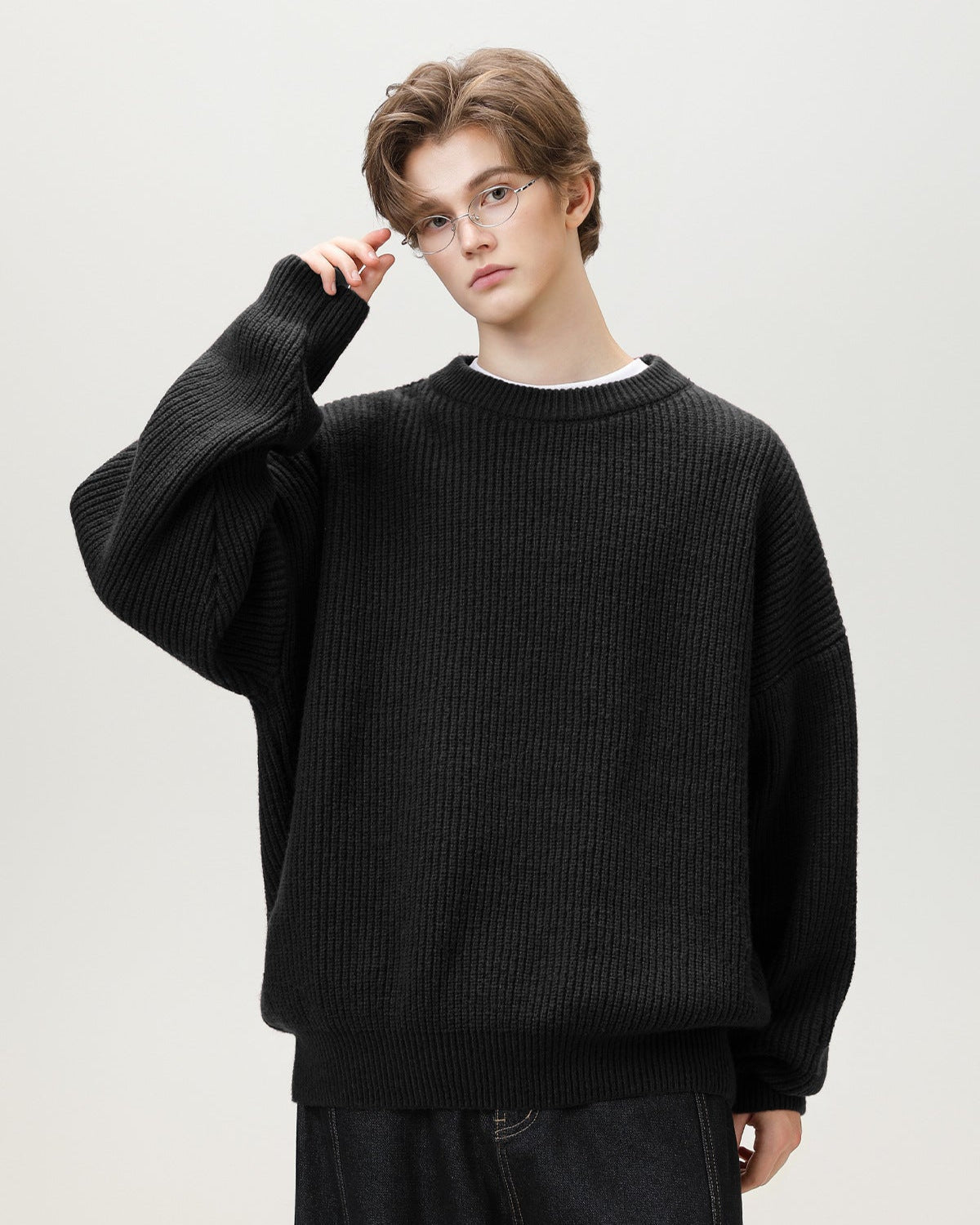 Oversized Strickpullover Herren – Sunday Scare Relaxed Crewneck