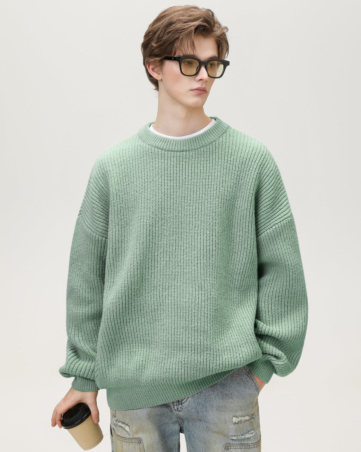 Oversized Strickpullover Herren – Sunday Scare Relaxed Crewneck